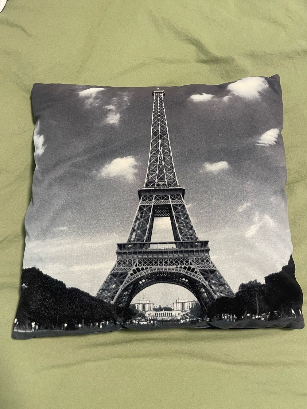 Black & White Photograph Eiffel Tower Pillow